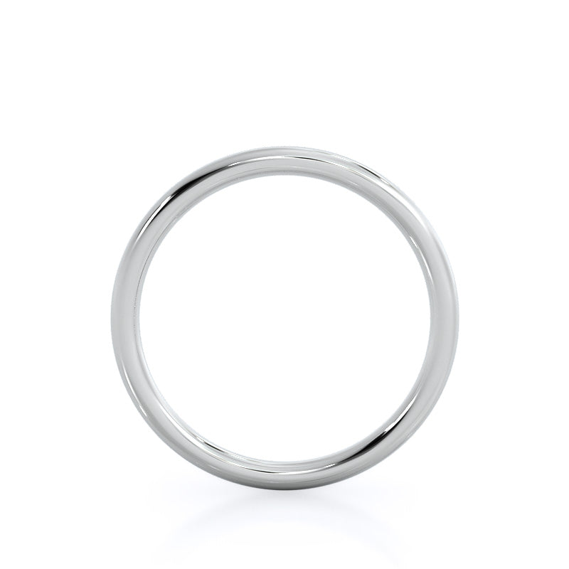 Six Prong Cathedral Basket Wedding Band with Platinum Cut Diamond in 14KT Platinum view 2
