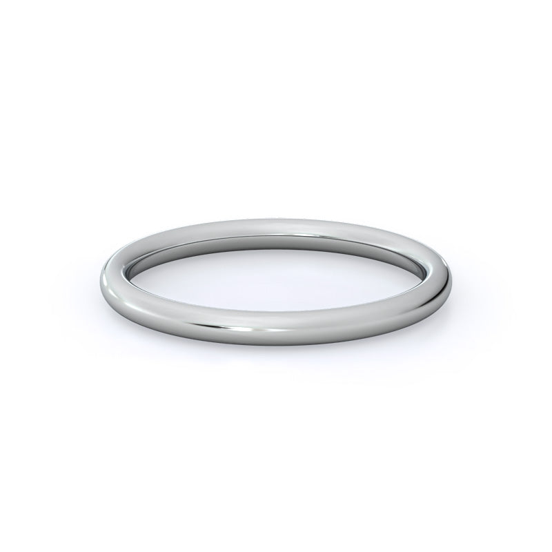 Six Prong Cathedral Basket Wedding Band with Platinum Cut Diamond in 14KT Platinum view 4
