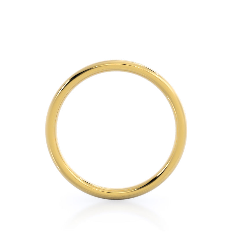Six Prong Cathedral Basket Wedding Band with 18KT Yellow Gold Cut Diamond in 14KT Yellow Gold view 2
