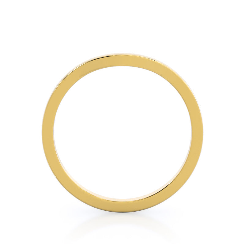 Curved Widening Wedding Band with 18KT Yellow Gold Cut Diamond in 14KT Yellow Gold view 2
