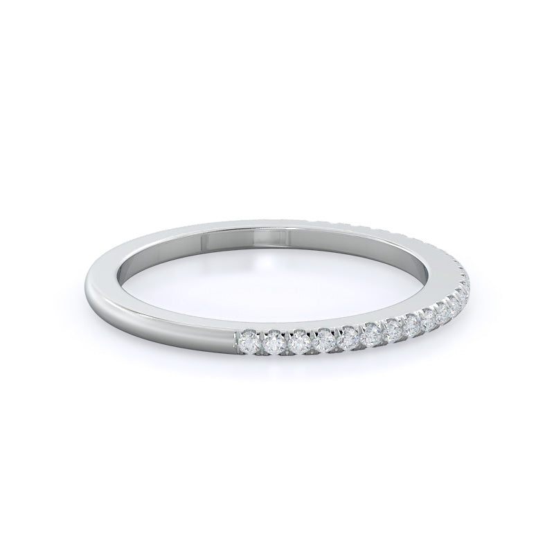 Diamond Basket Solitaire Wedding Band with Platinum Cut Diamond in 14KT Platinum view 4
