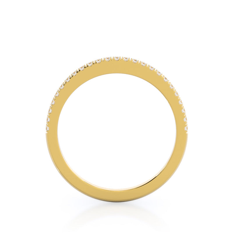 Diamond Basket Solitaire Wedding Band with 18KT Yellow Gold Cut Diamond in 14KT Yellow Gold view 2
