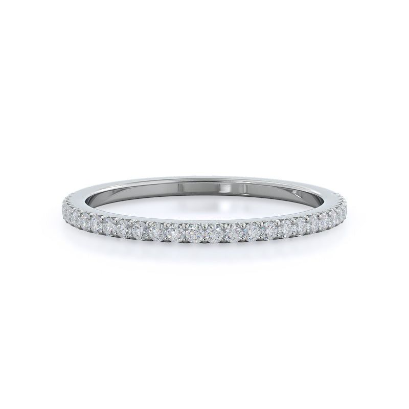 French Cut Pave Diamond Wedding Band
