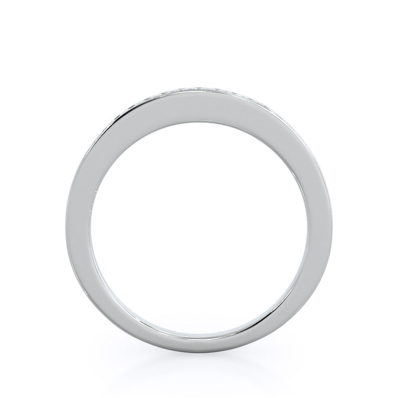 Princess Studded Diamond Wedding Band with Platinum Cut Diamond in 14KT Platinum view 2
