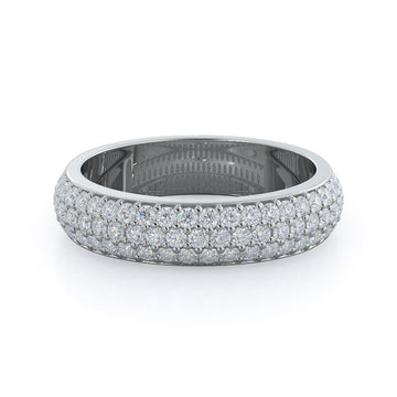 Three Row Diamond Wedding Band