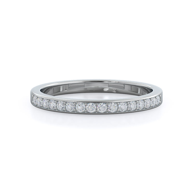 Tapered Cathedral Diamond Wedding Band