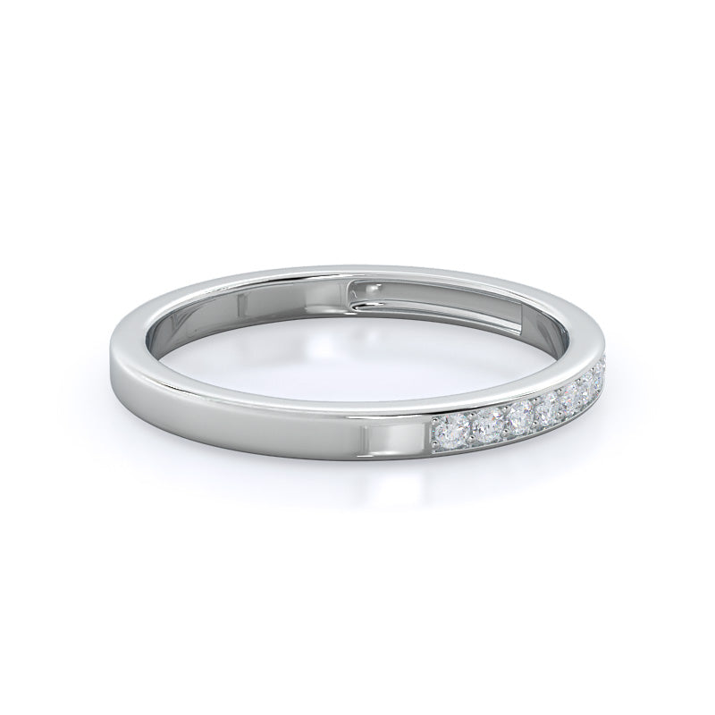 Tapered Cathedral Diamond Wedding Band with Platinum Cut Diamond in 14KT Platinum view 4
