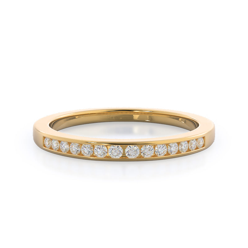 Cascading Channel Set Diamond Wedding Band