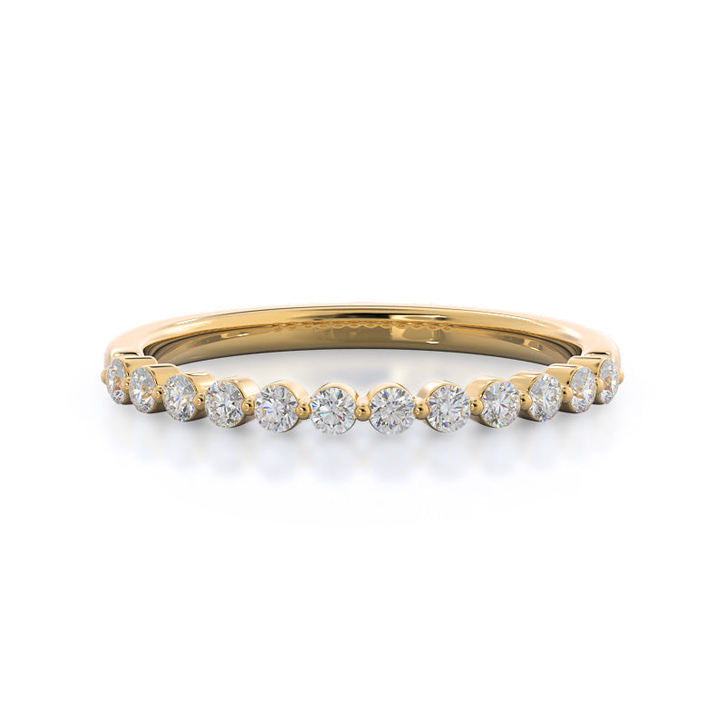 Under Bezeled Accent Diamond Wedding Band