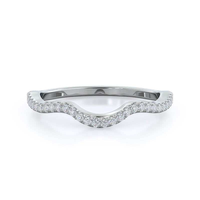 Twisting Vine Wedding Band with Platinum Cut Diamond in 14KT Platinum view 1
