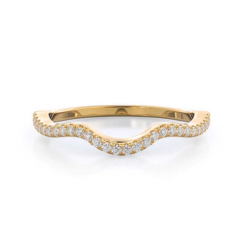 Twisting Vine Wedding Band with 18KT Yellow Gold Cut Diamond in 14KT Yellow Gold view 1
