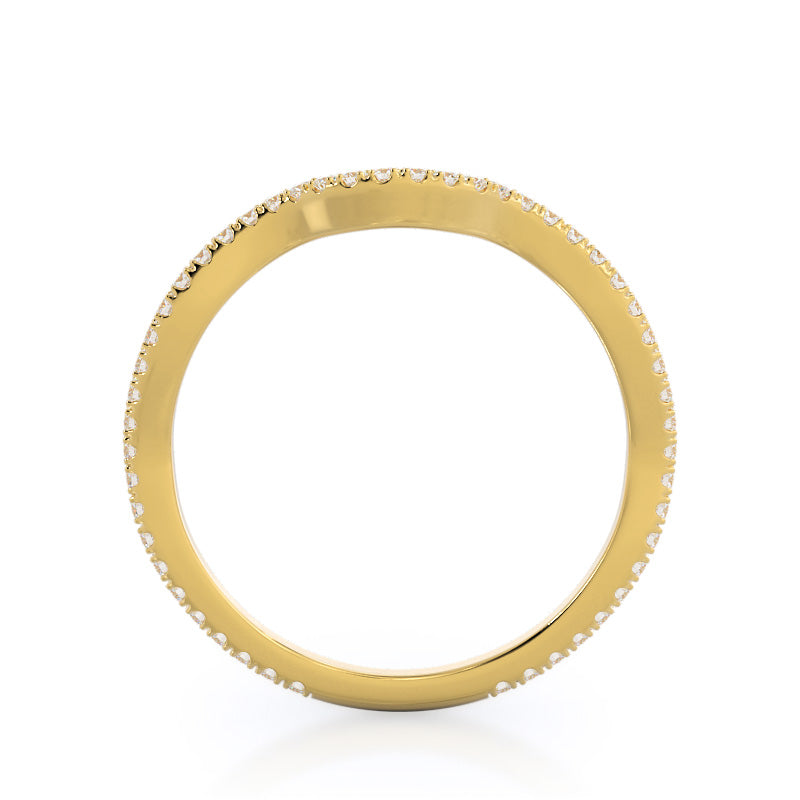Twisting Vine Wedding Band with 18KT Yellow Gold Cut Diamond in 14KT Yellow Gold view 2
