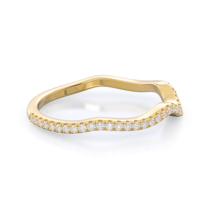 Twisting Vine Wedding Band with 18KT Yellow Gold Cut Diamond in 14KT Yellow Gold view 4
