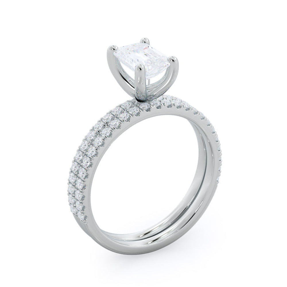 Petite Micro Pave Diamond Engagement Ring with Oval Cut Diamond in 14KT Rose Gold view 5
