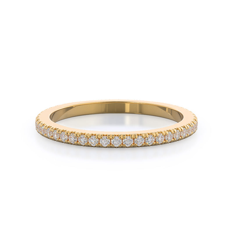 Petite French Set Diamond Wedding Band