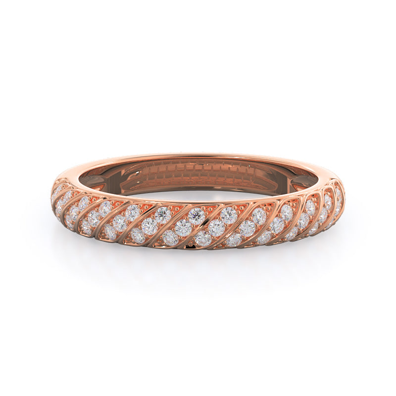 Braided Row Diamond Wedding Band