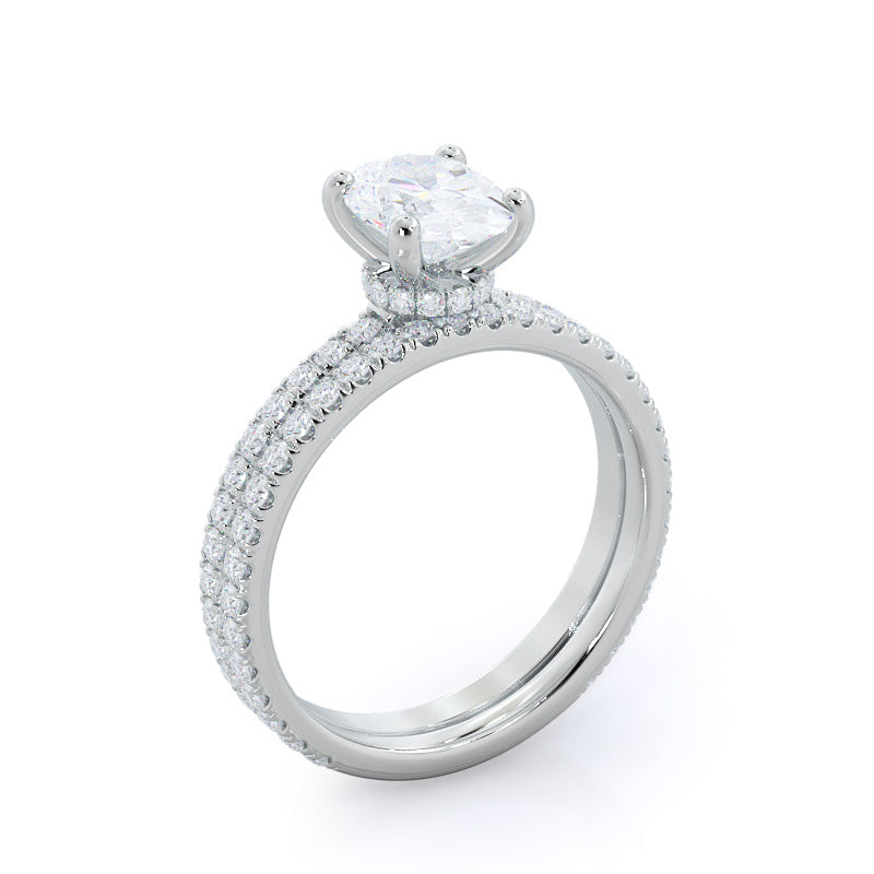 2 3/4 cttw Round Cut Pave Love Knot Diamond Engagement Ring with 2 3/4 Cut Diamond in 14KT Round view 4
