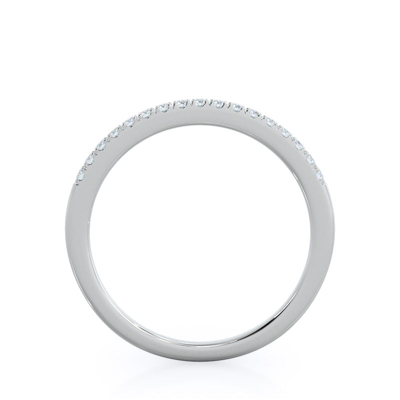 Cushion Cathedral Halo Diamond Wedding Band with Platinum Cut Diamond in 14KT Platinum view 2
