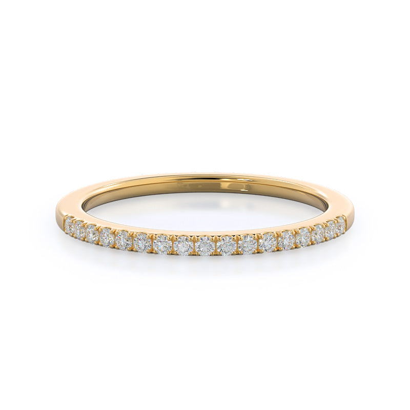 Cushion Cathedral Halo Diamond Wedding Band with 18KT Yellow Gold Cut Diamond in 14KT Yellow Gold view 1
