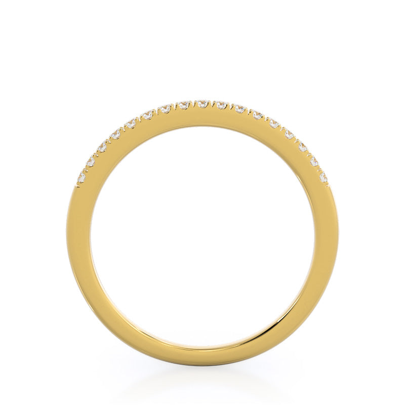 Cushion Cathedral Halo Diamond Wedding Band with 18KT Yellow Gold Cut Diamond in 14KT Yellow Gold view 2
