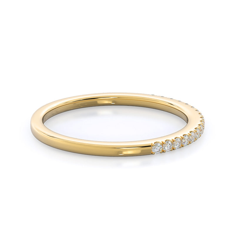 Cushion Cathedral Halo Diamond Wedding Band with 18KT Yellow Gold Cut Diamond in 14KT Yellow Gold view 4
