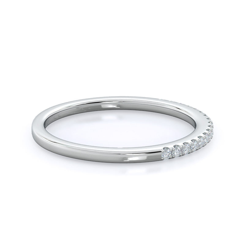 Cathedral Halo Diamond Wedding Band with Platinum Cut Diamond in 14KT Platinum view 4
