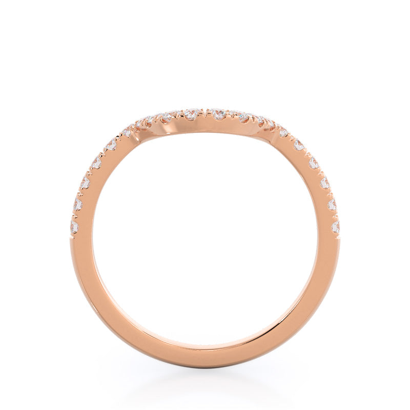 Star Halo Diamond Wedding Band with 18KT Rose Gold Cut Diamond in 14KT Rose Gold view 2
