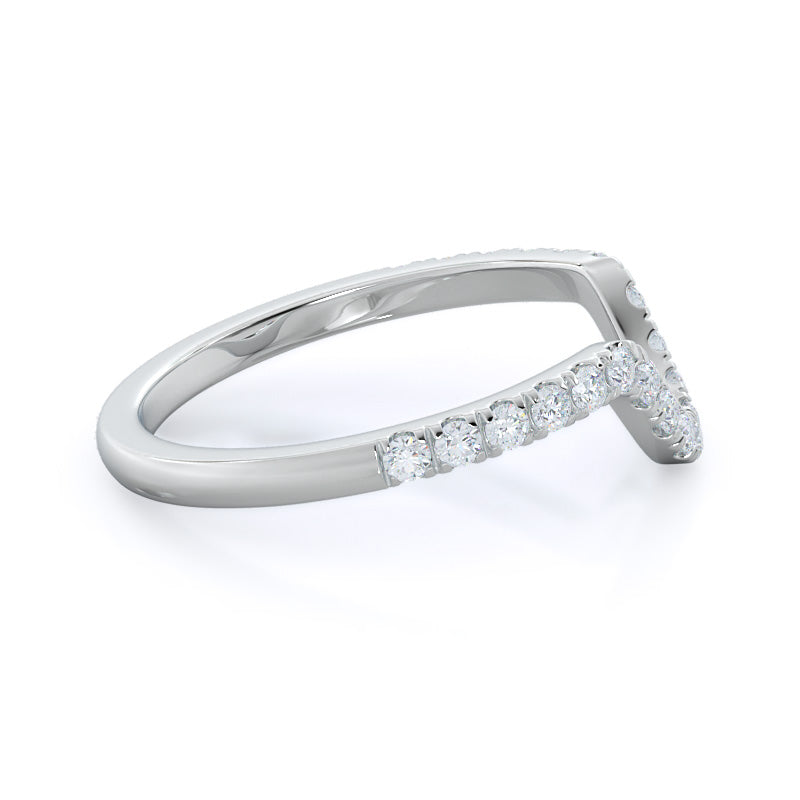 Star Halo Diamond Wedding Band with Platinum Cut Diamond in 14KT Platinum view 4
