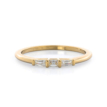 Three Stone Baguette Diamond Wedding Band