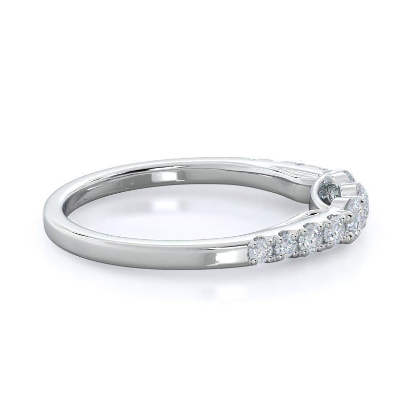 Regalia Pave Diamond Wedding Band with Platinum Cut Diamond in 14KT Platinum view 4

