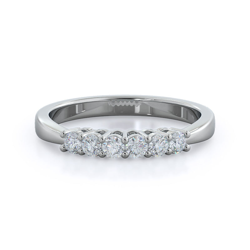 Cluster Side Stone Diamond Wedding Band with Platinum Cut Diamond in 14KT Platinum view 1
