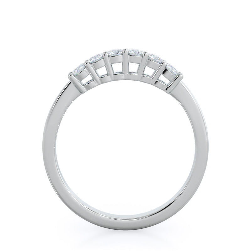 Cluster Side Stone Diamond Wedding Band with Platinum Cut Diamond in 14KT Platinum view 2

