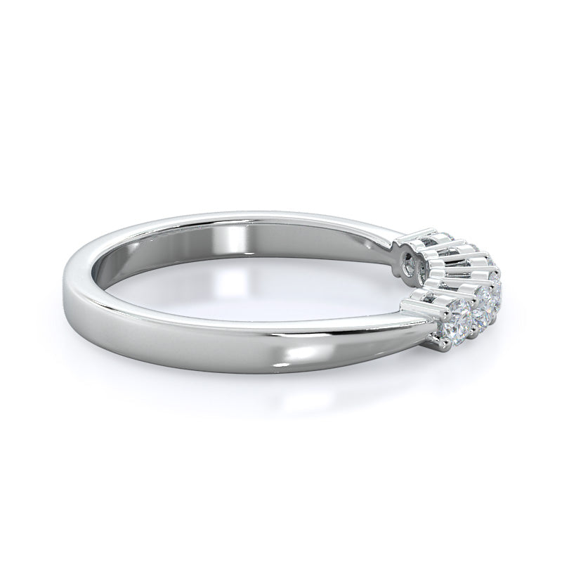 Cluster Side Stone Diamond Wedding Band with Platinum Cut Diamond in 14KT Platinum view 4
