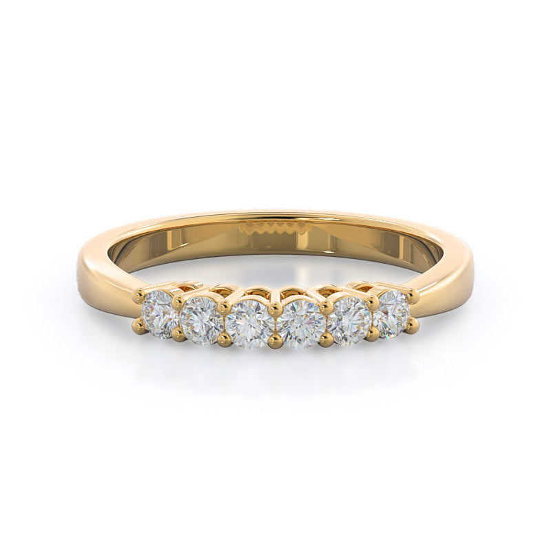 Cluster Side Stone Diamond Wedding Band with 18KT Yellow Gold Cut Diamond in 14KT Yellow Gold view 1
