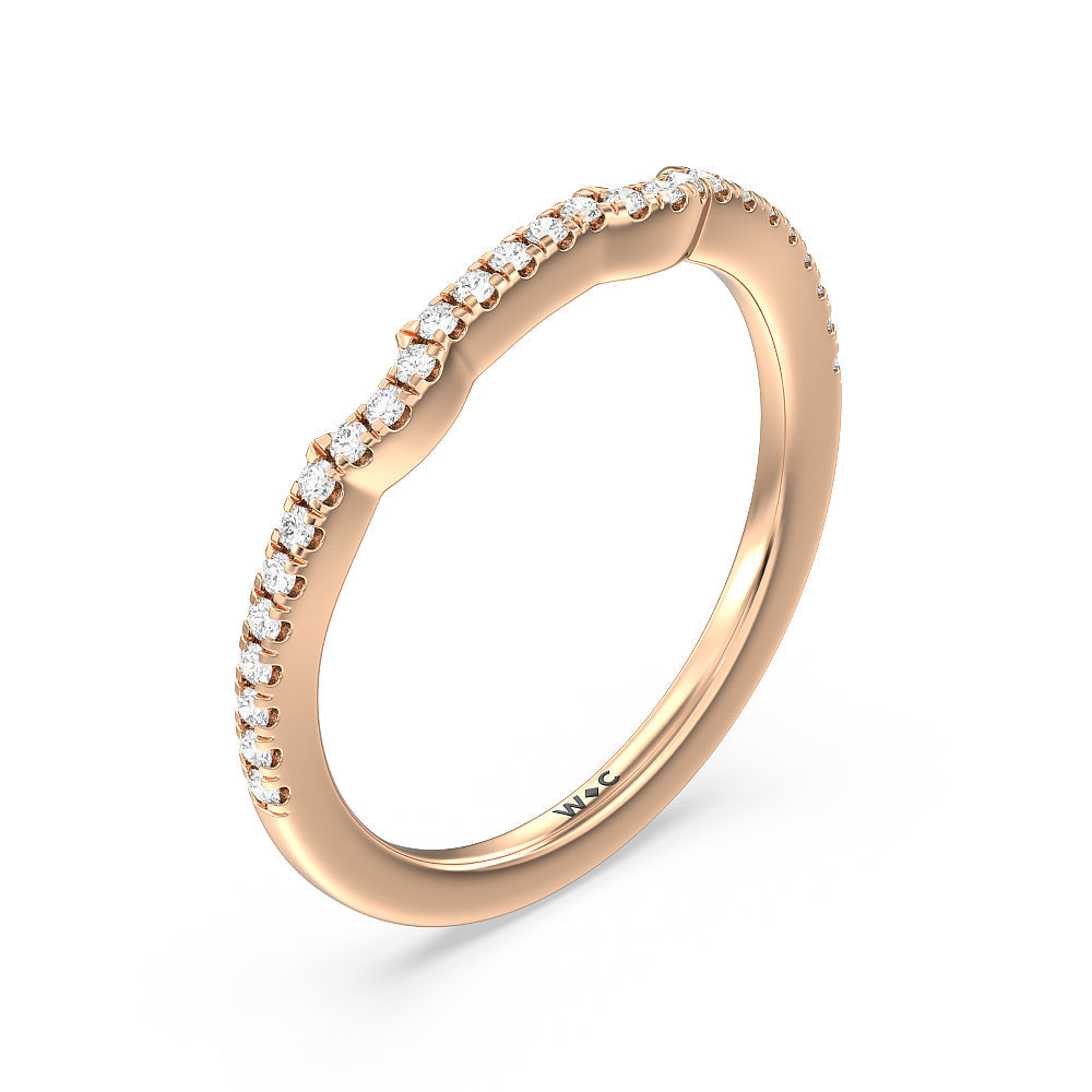 Vintage Celtic Interlaced Solitaire Diamond Wedding Band with 18KT Rose Gold Cut Diamond in 14KT Rose Gold view 4
