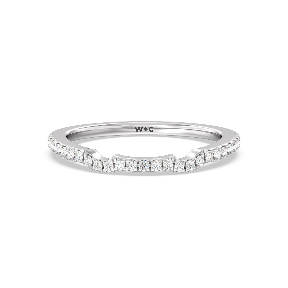 Vintage Celtic Interlaced Solitaire Diamond Wedding Band with Platinum Cut Diamond in 14KT Platinum view 1
