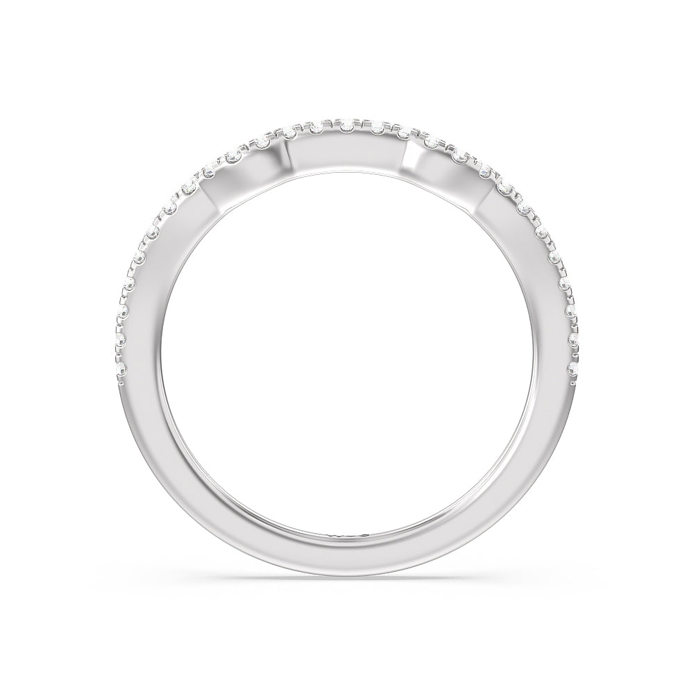 Vintage Celtic Interlaced Solitaire Diamond Wedding Band with Platinum Cut Diamond in 14KT Platinum view 2
