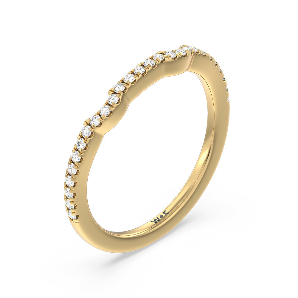 Vintage Celtic Interlaced Solitaire Diamond Wedding Band with 18KT Yellow Gold Cut Diamond in 14KT Yellow Gold view 4
