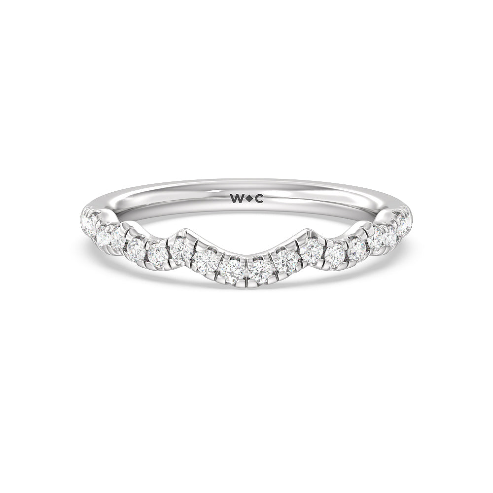 Vintage Celtic Twist Diamond Wedding Band with Platinum Cut Diamond in 14KT Platinum view 1
