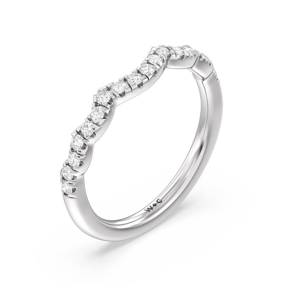 Vintage Celtic Twist Diamond Wedding Band with Platinum Cut Diamond in 14KT Platinum view 2
