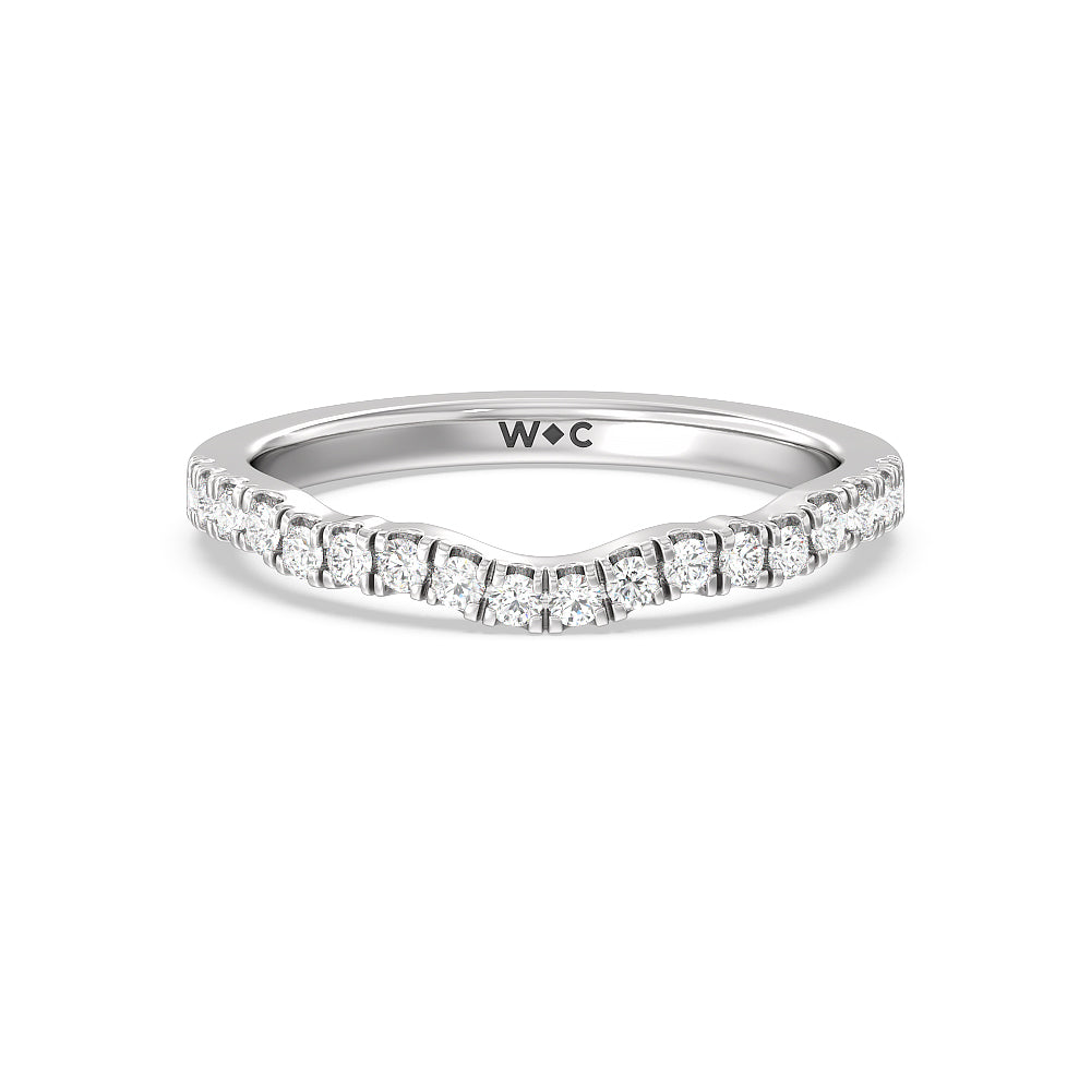 Vintage Celtic Knot Diamond Wedding Band with Platinum Cut Diamond in 14KT Platinum view 1
