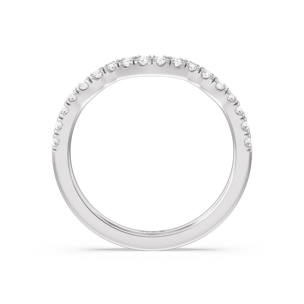 Vintage Celtic Knot Diamond Wedding Band with Platinum Cut Diamond in 14KT Platinum view 2
