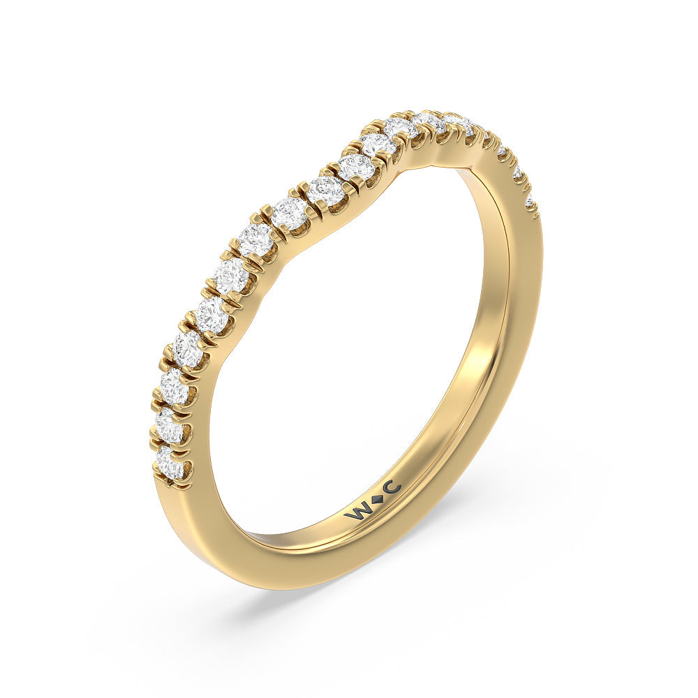 Vintage Celtic Knot Diamond Wedding Band with 18KT Yellow Gold Cut Diamond in 14KT Yellow Gold view 4
