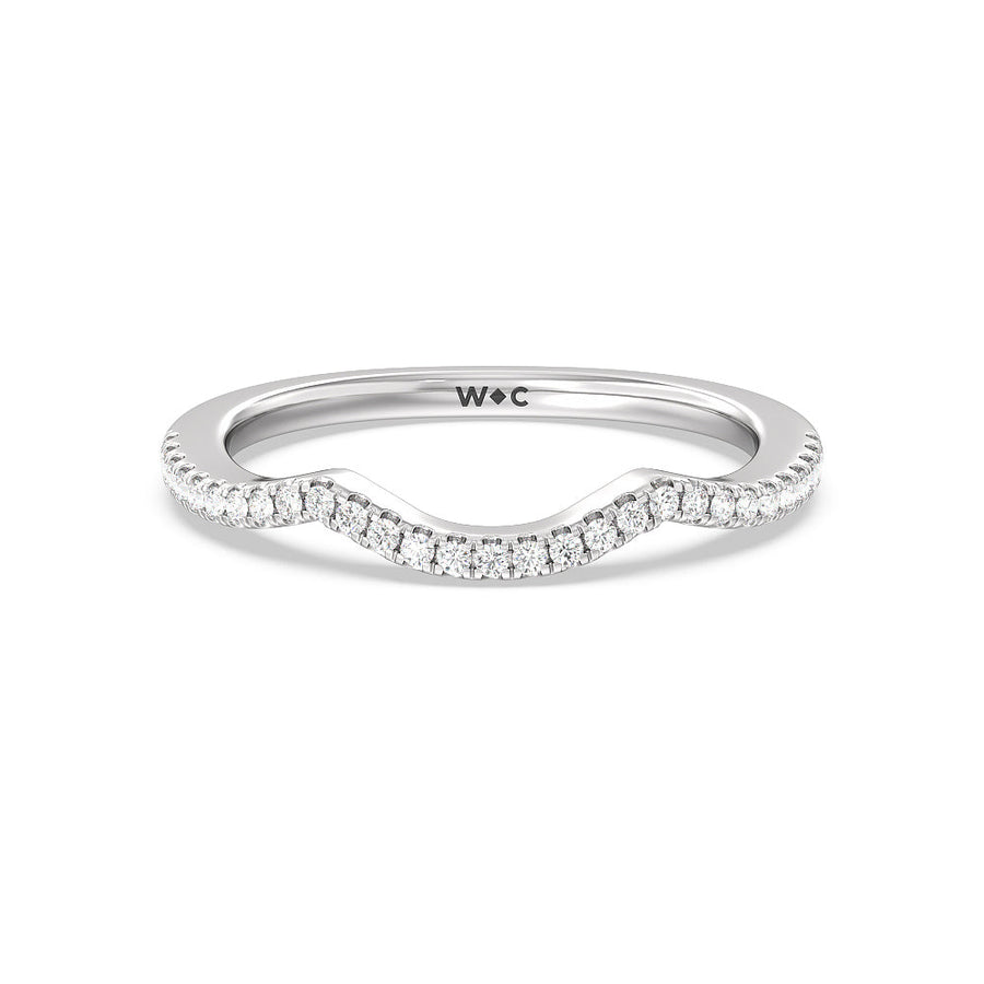 Vintage Glamour Ribbon Swirl Diamond Wedding Band