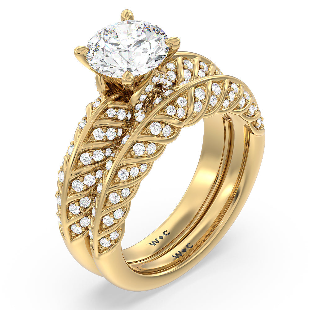 Vintage Chevron Classic Diamond Engagement Ring with Oval Cut Diamond in 14KT Rose Gold view 5
