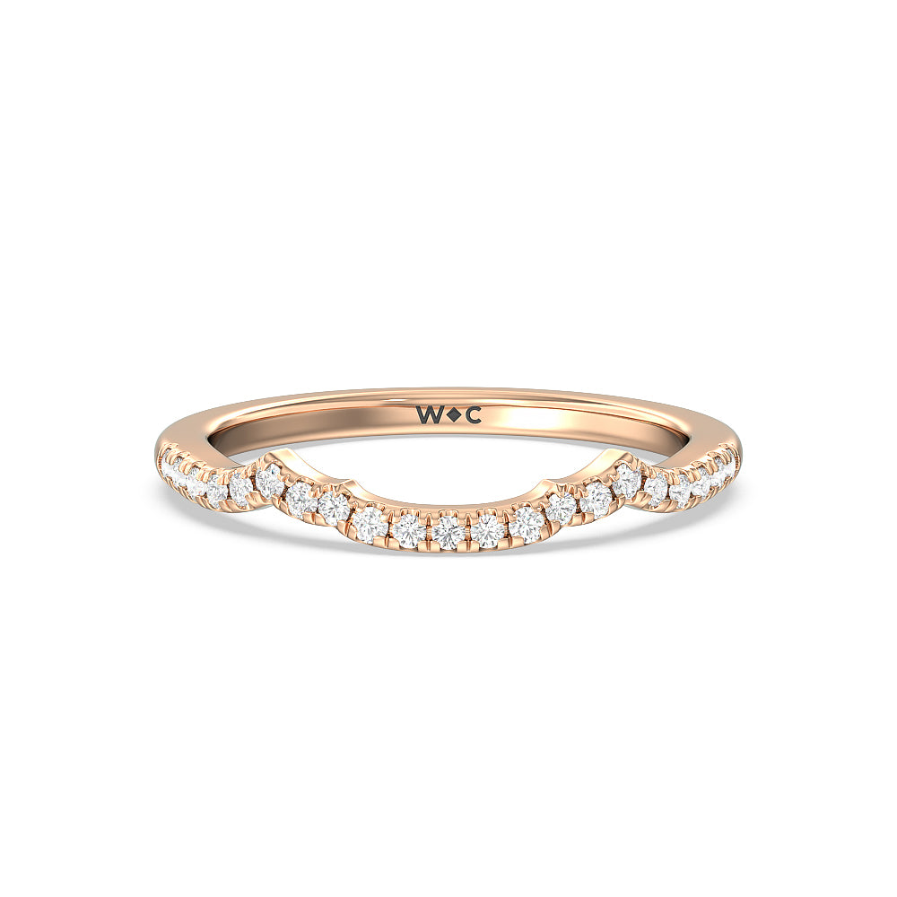 Vintage Celtic Entwined Trinity Knot Diamond Wedding Band with 18KT Rose Gold Cut Diamond in 14KT Rose Gold view 1
