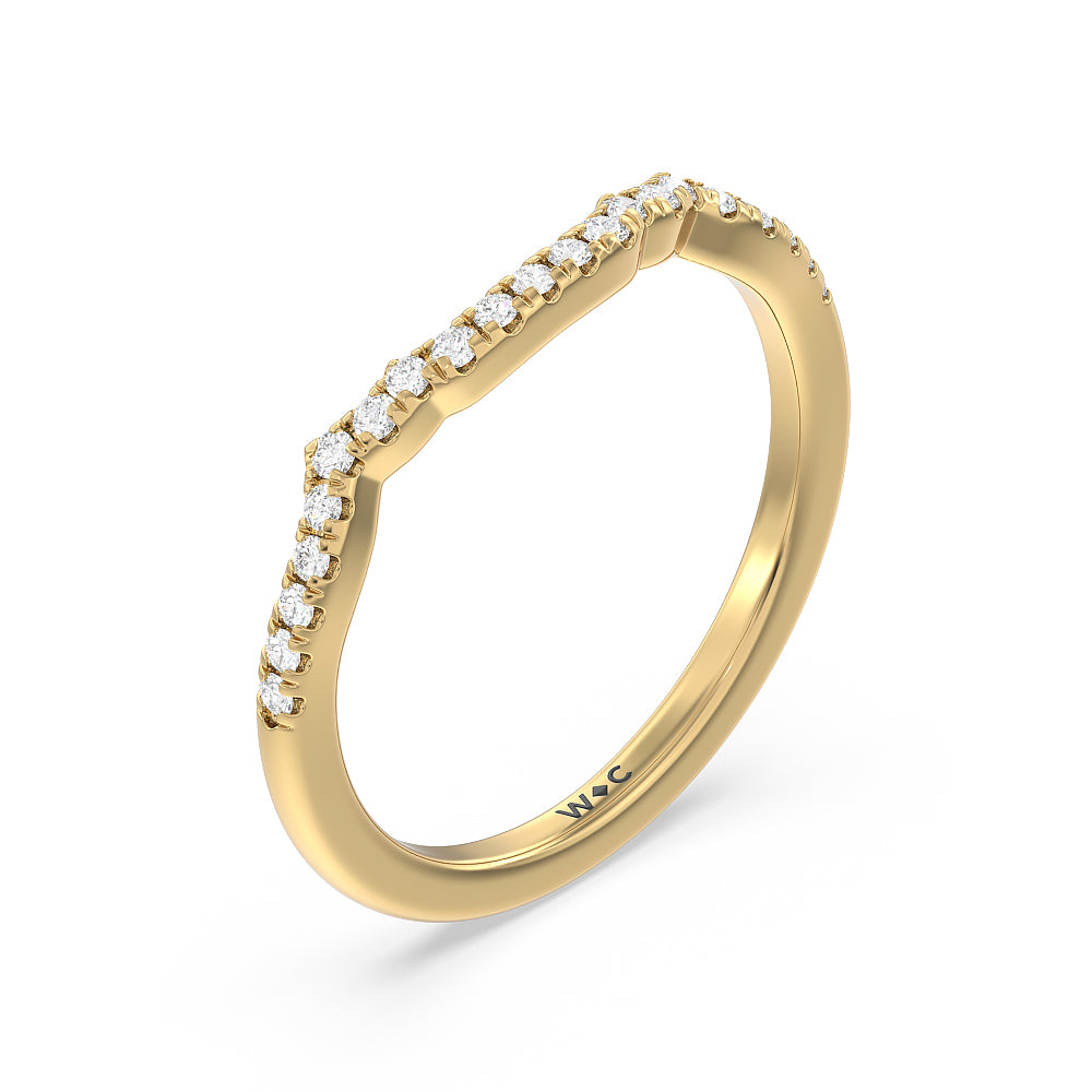 Vintage Celtic Entwined Trinity Knot Diamond Wedding Band with 18KT Yellow Gold Cut Diamond in 14KT Yellow Gold view 2
