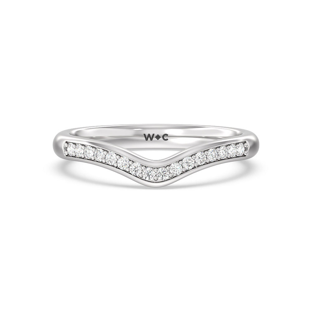 Vintage Hidden Halo Classic Diamond Wedding Band with Platinum Cut Diamond in 14KT Platinum view 1
