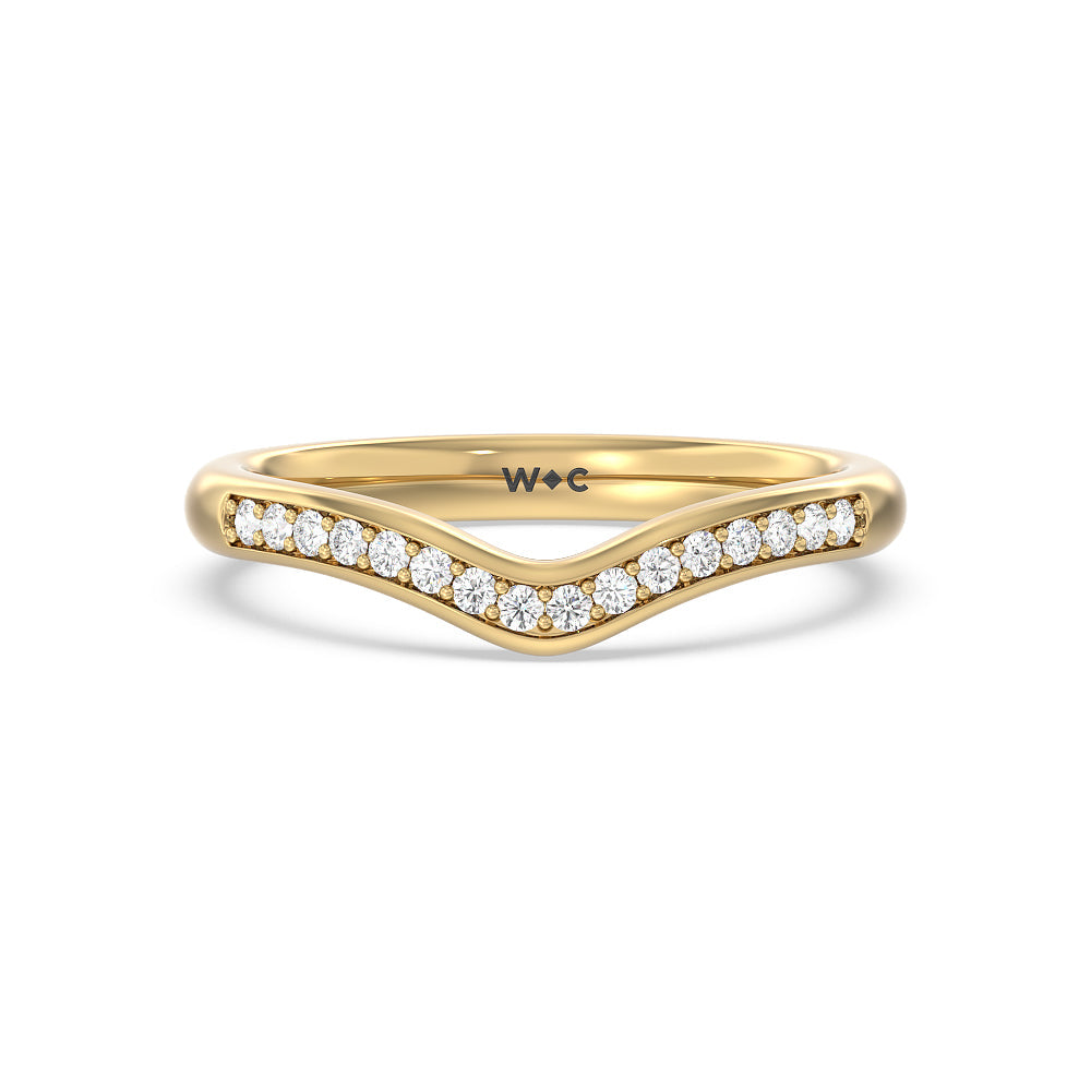 Vintage Hidden Halo Classic Diamond Wedding Band with 18KT Yellow Gold Cut Diamond in 14KT Yellow Gold view 1
