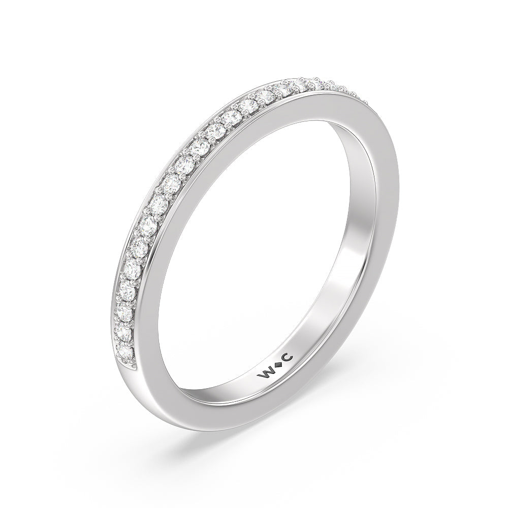 Vintage Celtic Heart Diamond Wedding Band with Platinum Cut Diamond in 14KT Platinum view 4
